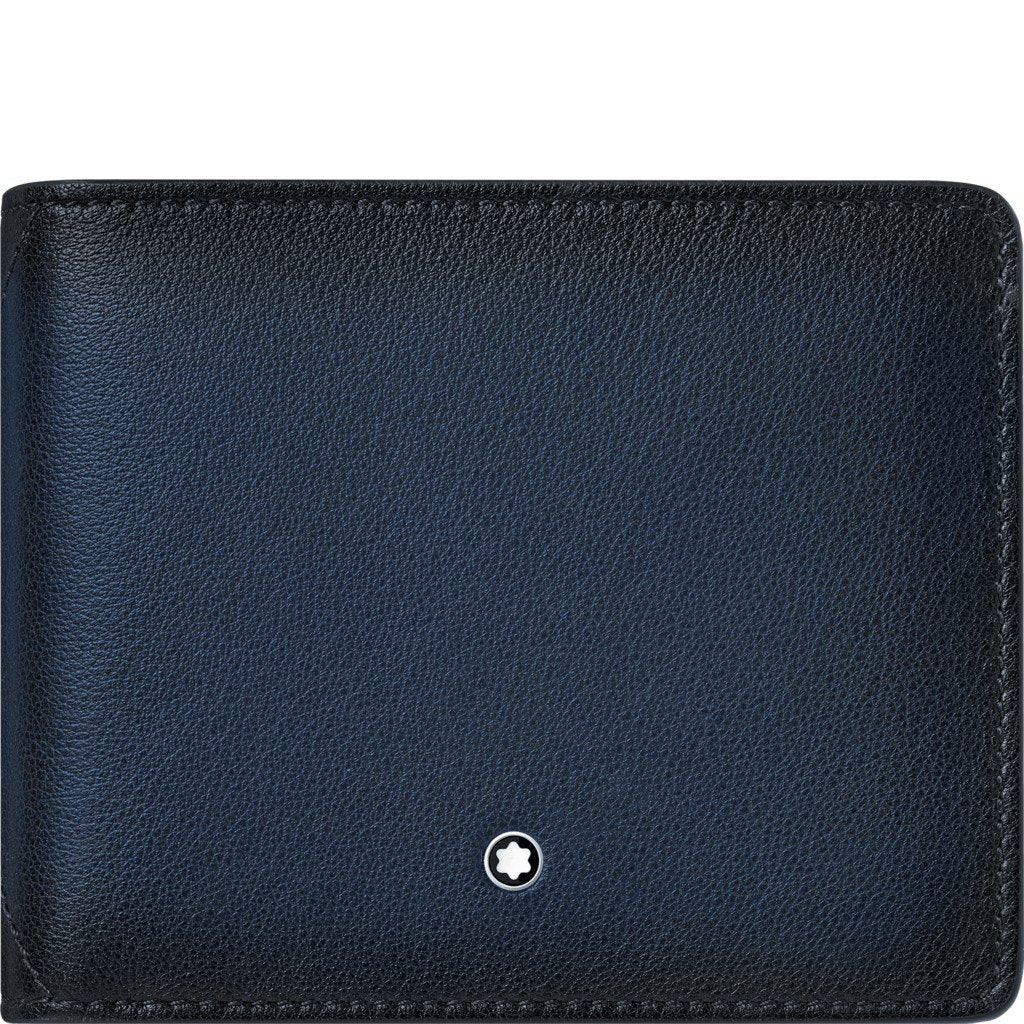 Montblanc portafoglio 6 scomparti Meisterstück Sfumato blu navy 123719
