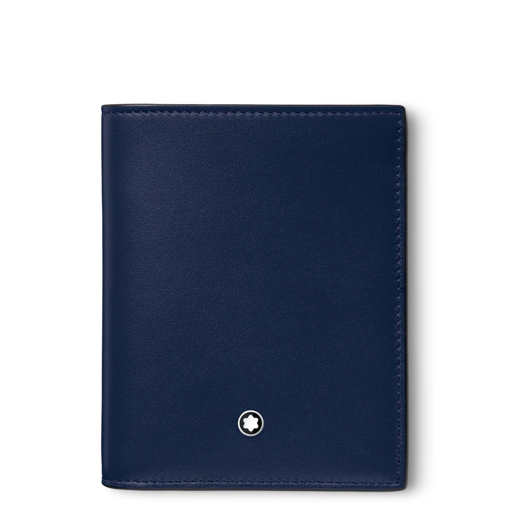 Montblanc portafoglio compatto 6cc ink blue 131695