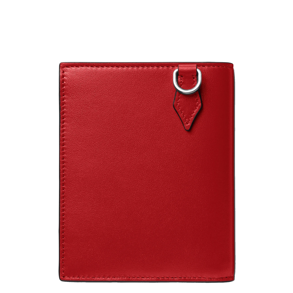 Montblanc portafoglio compatto Meisterstück 6 scomparti nero/rosso 129679