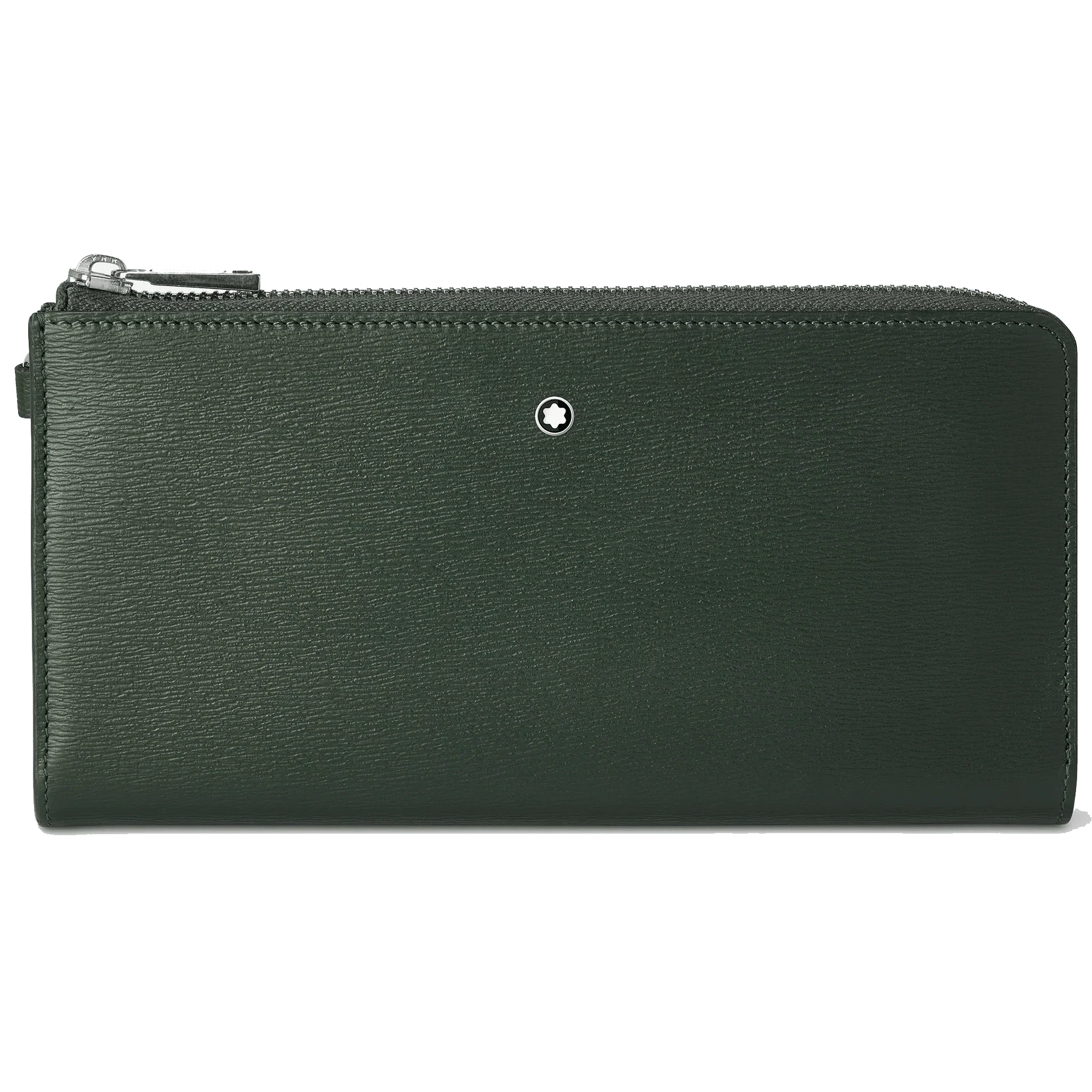 Montblanc portafoglio lungo 12 scomparti Meisterstück 4810 Deep Forest verde con cerniera e cinturino da polso amovibile 129249