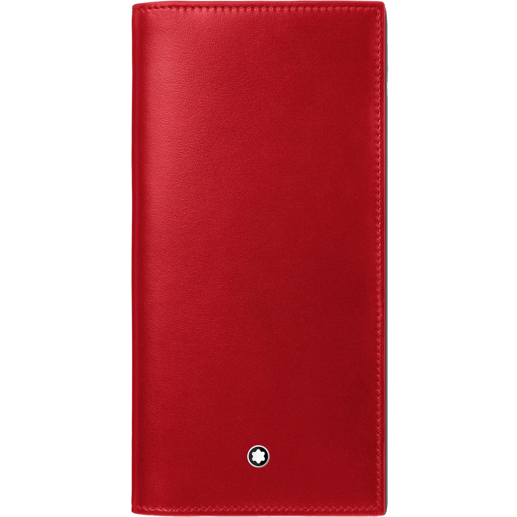 Montblanc portafoglio lungo Meisterstück 15 scomparti nero/rosso 129682