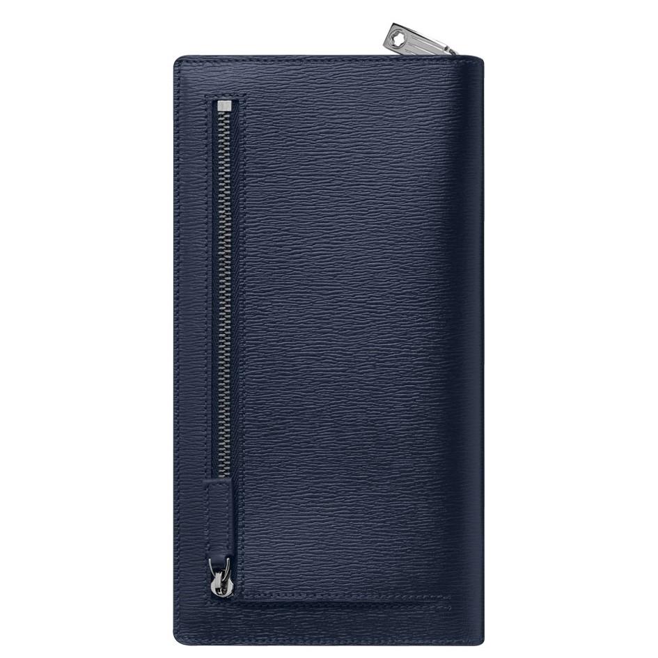 Montblanc portafoglio verticale 13 scomparti con cerniera 4810 Westside blu 118658