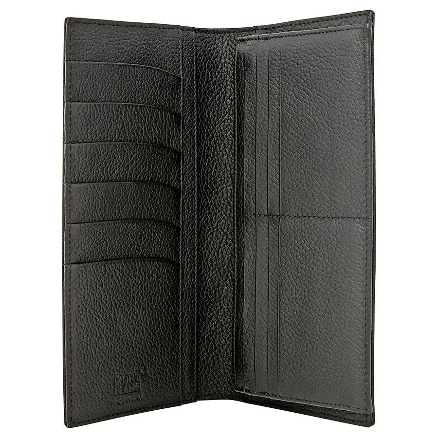 Montblanc portafoglio verticale 14 scomparti e tasca con cerniera Meisterstück Soft Grain nero 113303