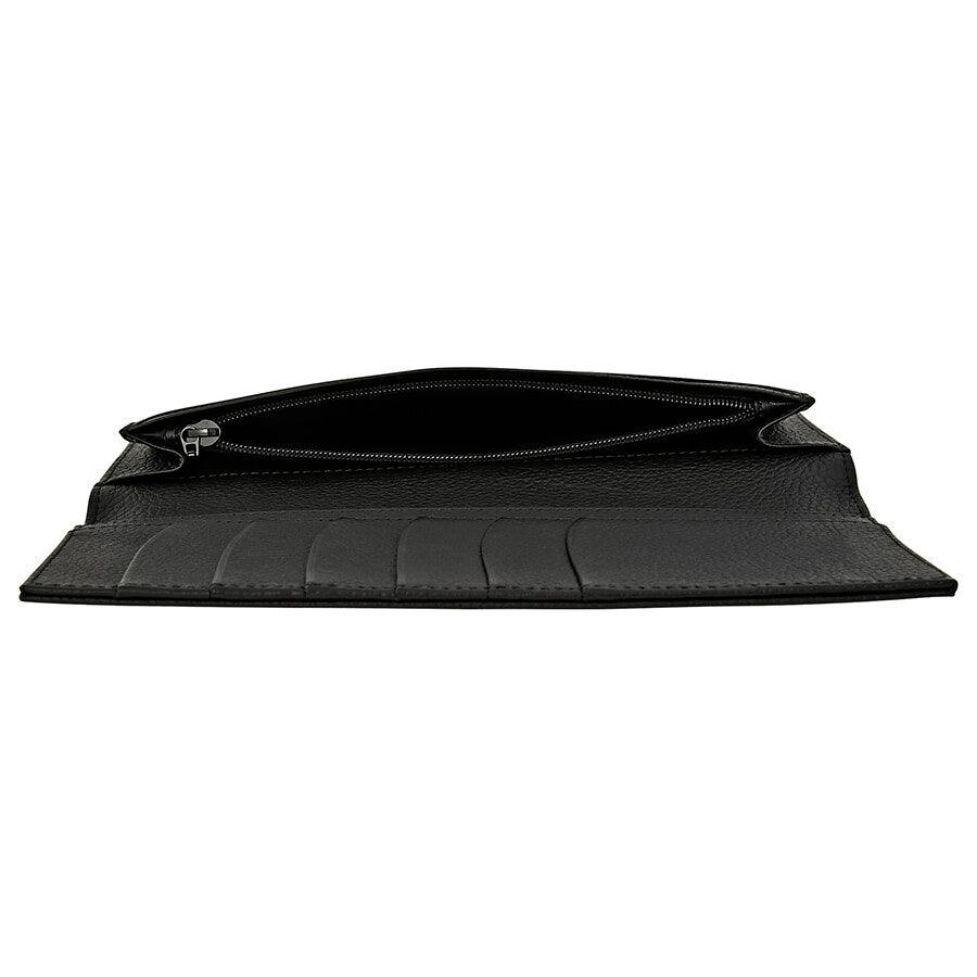 Montblanc portafoglio verticale 14 scomparti e tasca con cerniera Meisterstück Soft Grain nero 113303