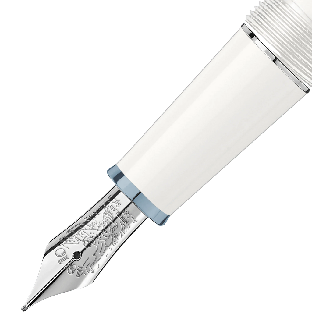 Montblanc stilografica Meisterstück Glacier Classique bianca punta F 129398
