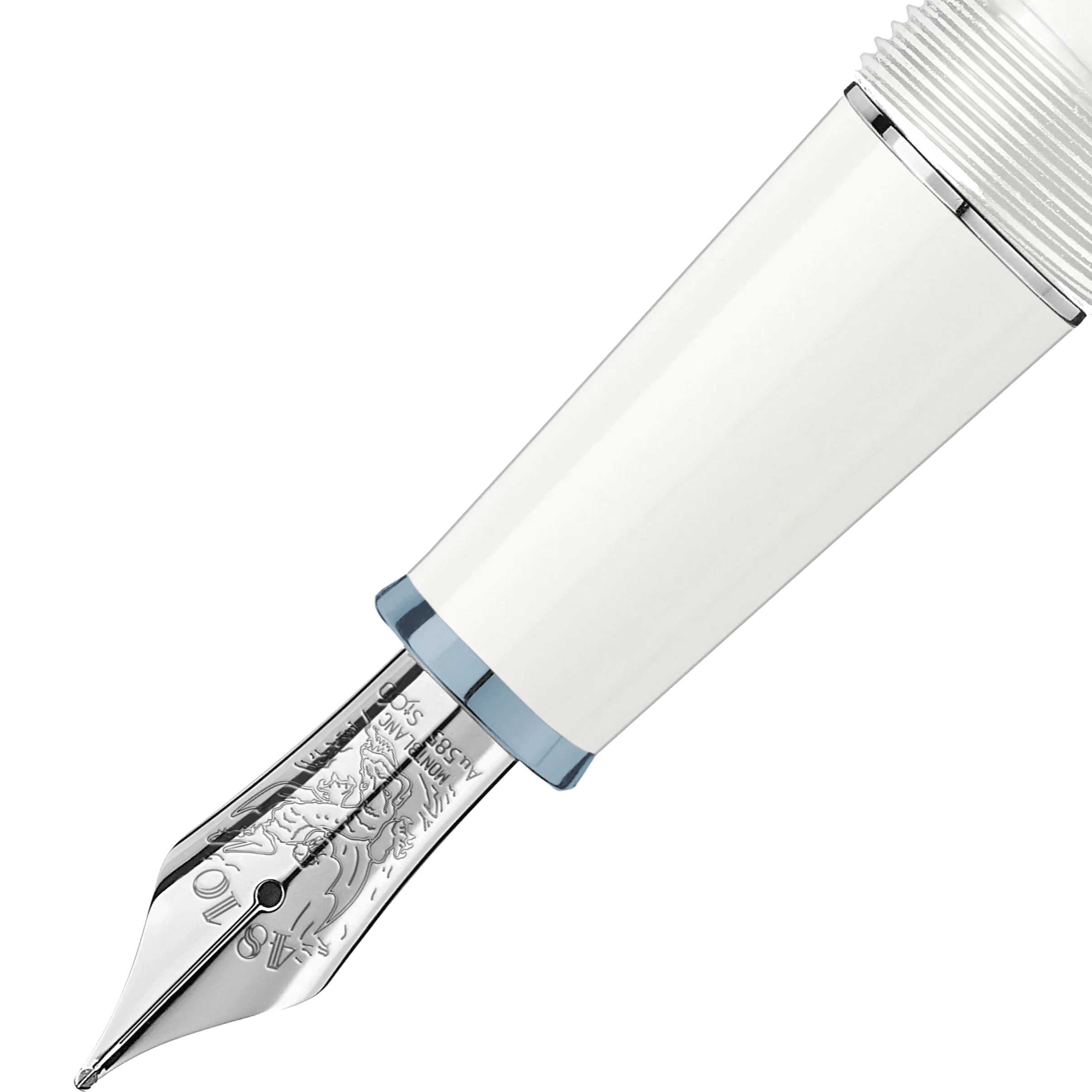 Montblanc stilografica Meisterstück Glacier Classique bianca punta F 129398
