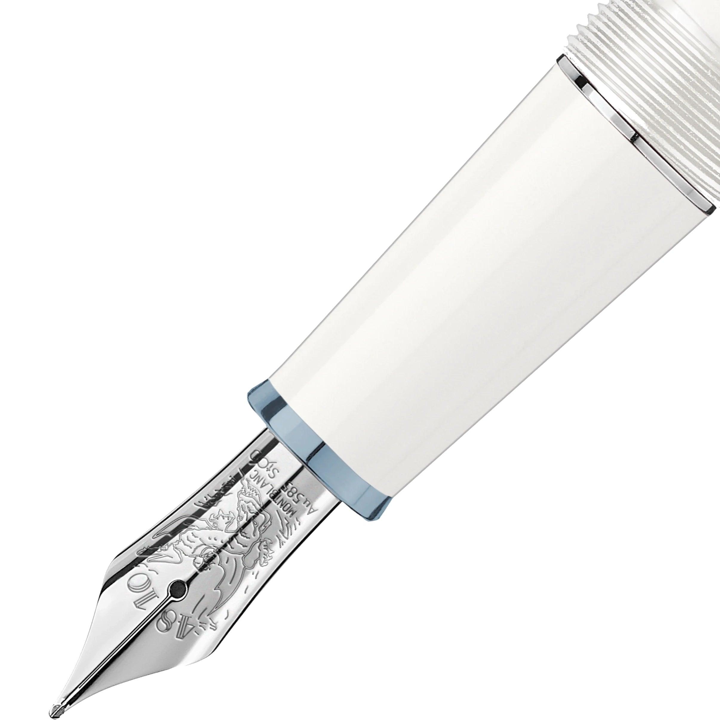 Montblanc stilografica Meisterstück Glacier Classique bianca punta F 129398