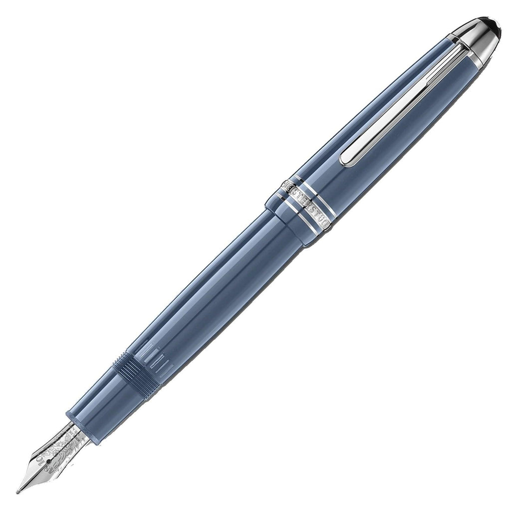 Montblanc stilografica Meisterstück Glacier LeGrand blu punta F 129392