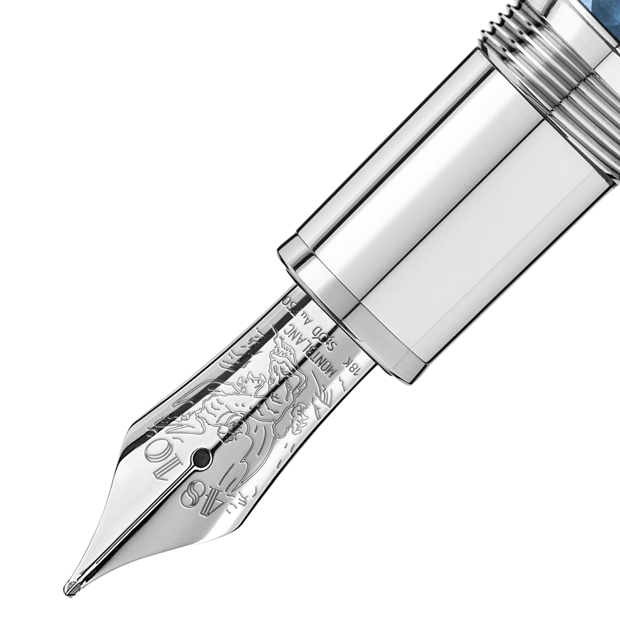 Montblanc stilografica Meisterstück Glacier Solitaire punta F 129406