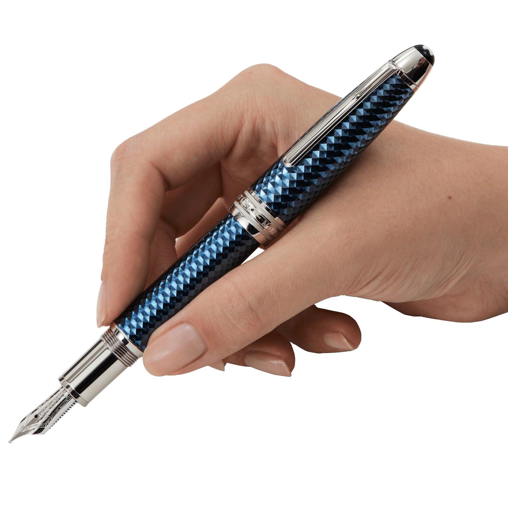 Montblanc stilografica Meisterstück Glacier Solitaire punta F 129406