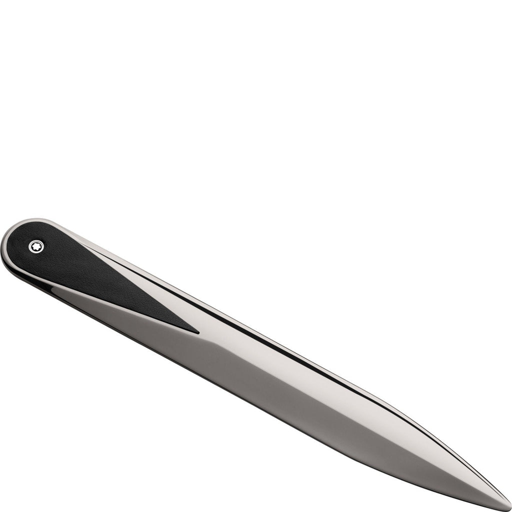 Montblanc Tagliacarte in acciaio con inserto in pelle 124025