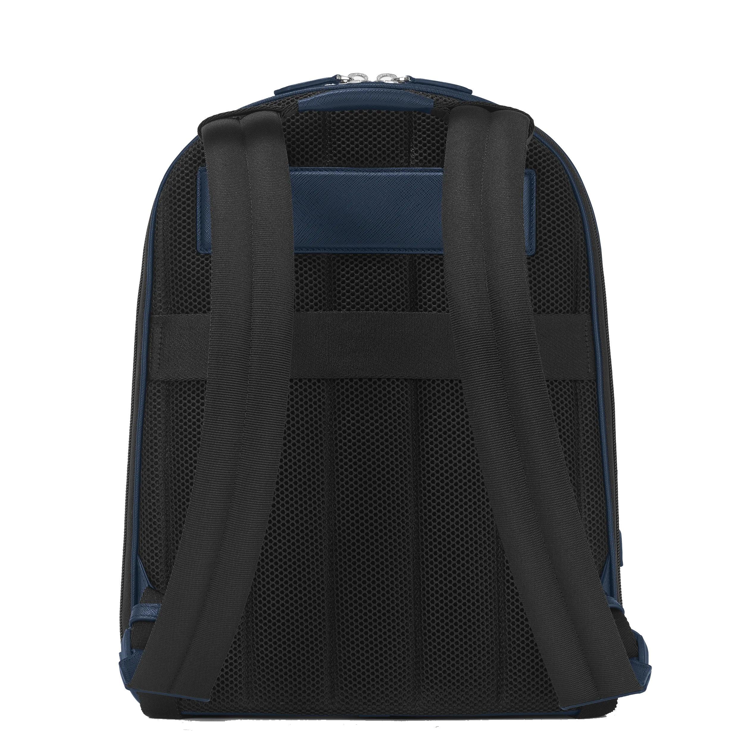 Montblanc zaino medio 3 scomparti sartorial blu 131716