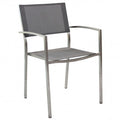 Poltrona Florida - Sedia da giardino in acciaio inox e textilene grigio
