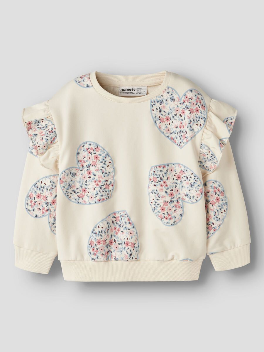 Name It Felpa Girocollo Bambina Bianco Antico - 13258102
