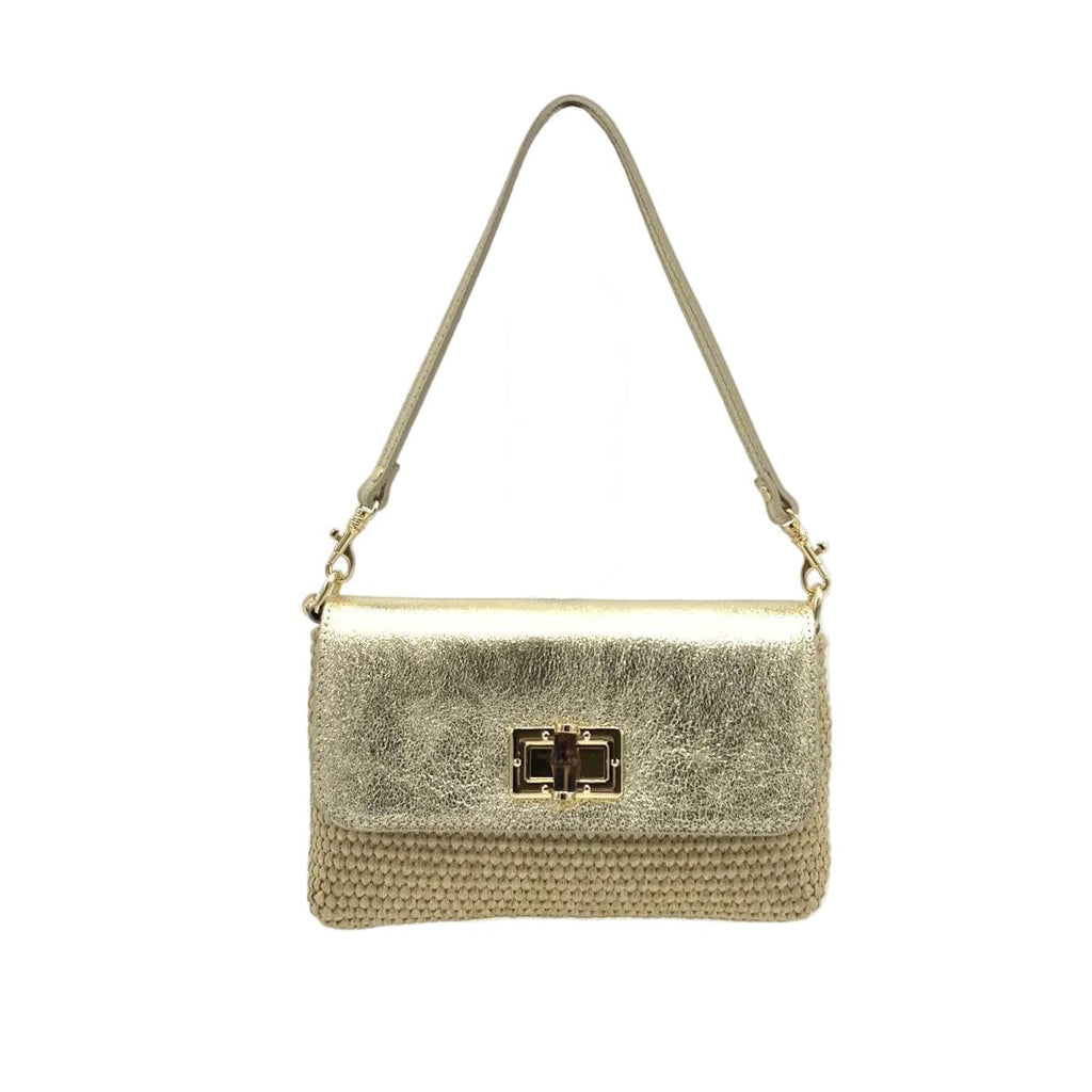 Orbetello - Raffia & Leather Shoulder Bag