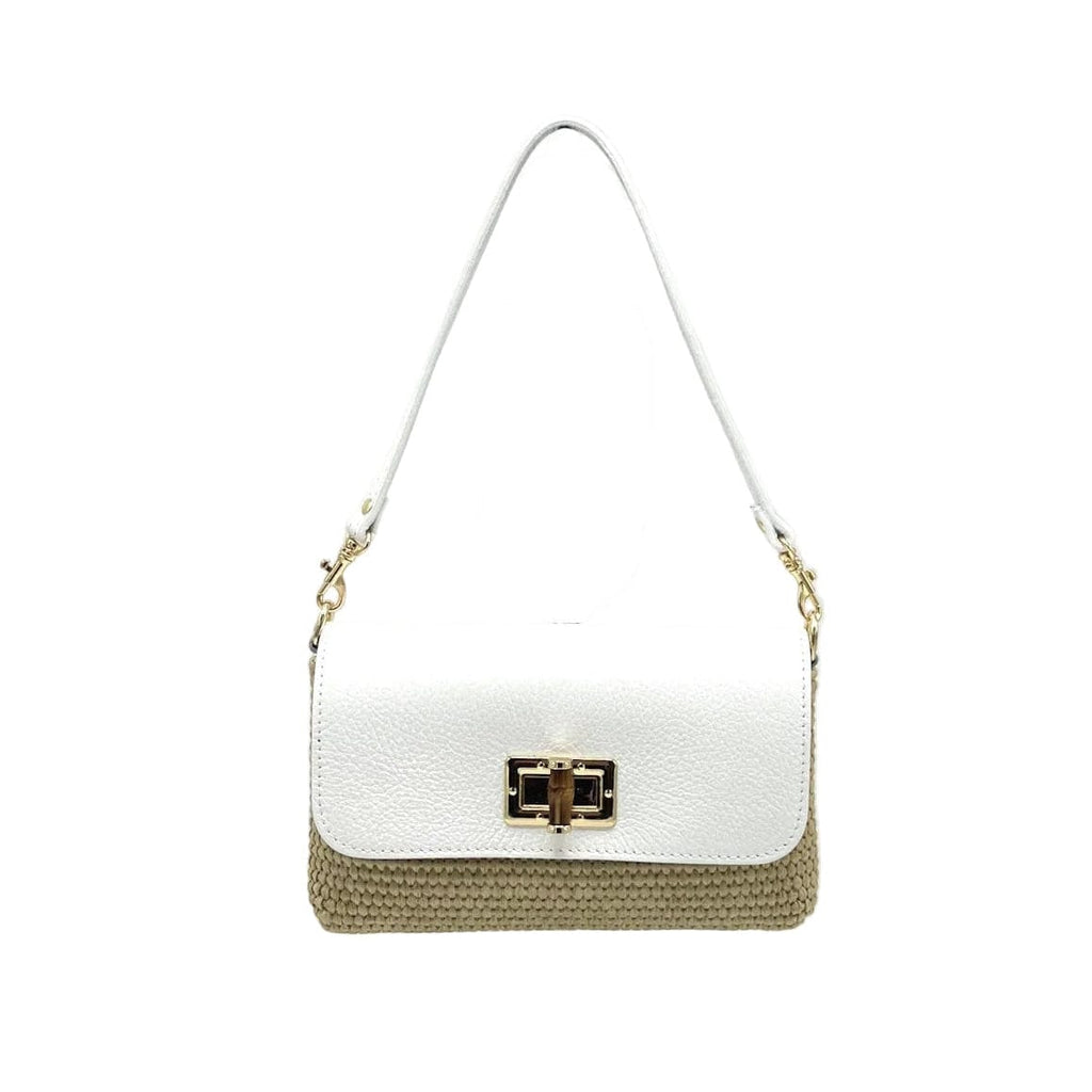 Orbetello - Raffia & Leather Shoulder Bag
