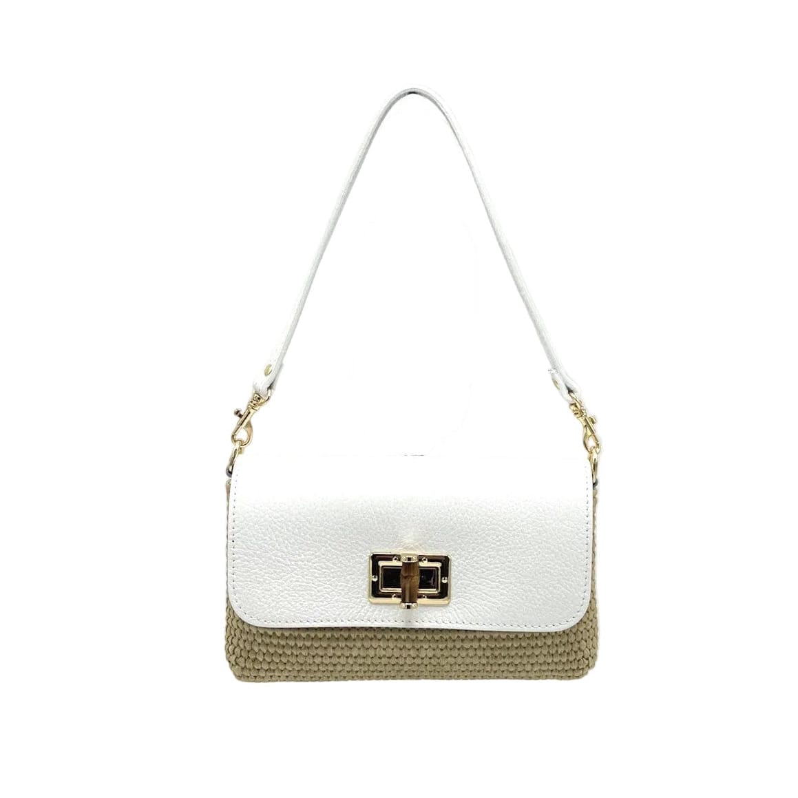 Orbetello - Raffia & Leather Shoulder Bag