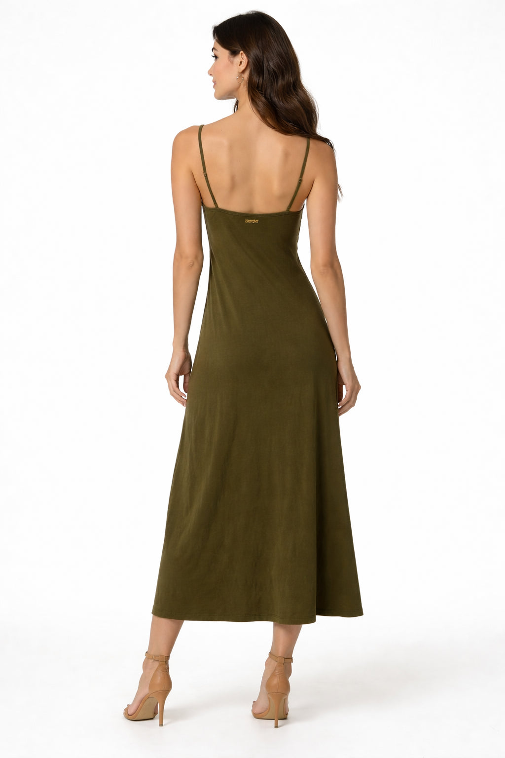 Dimensione Danza Abito Lungo Donna 40D291J21 9900 - Vestito Verde Militare Cotone