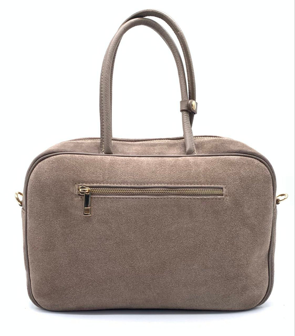 Italian Suede Leather Bag with Refined Detailing — Modex™