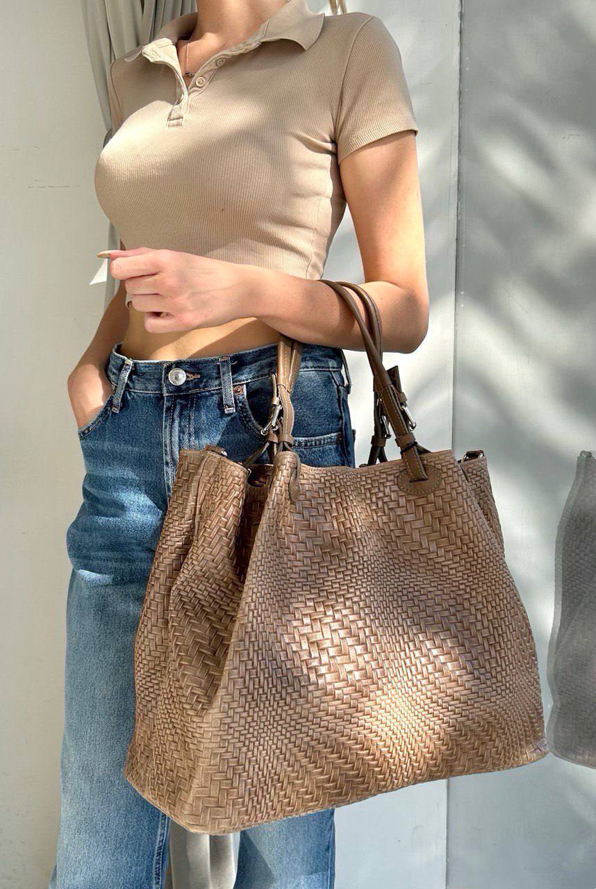 Woven Leather Tote