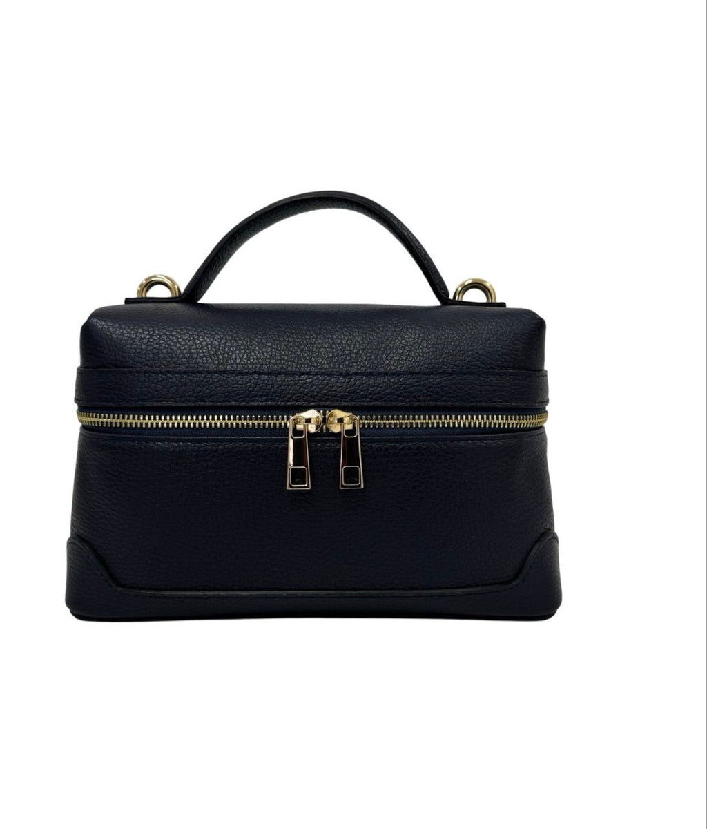 Compact Leather Top-Handle Crossbody