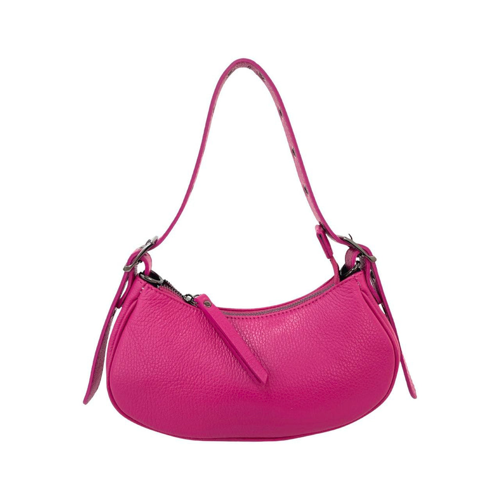 Mini Italian Leather Shoulder Bag with Eyelet Strap by Modex™