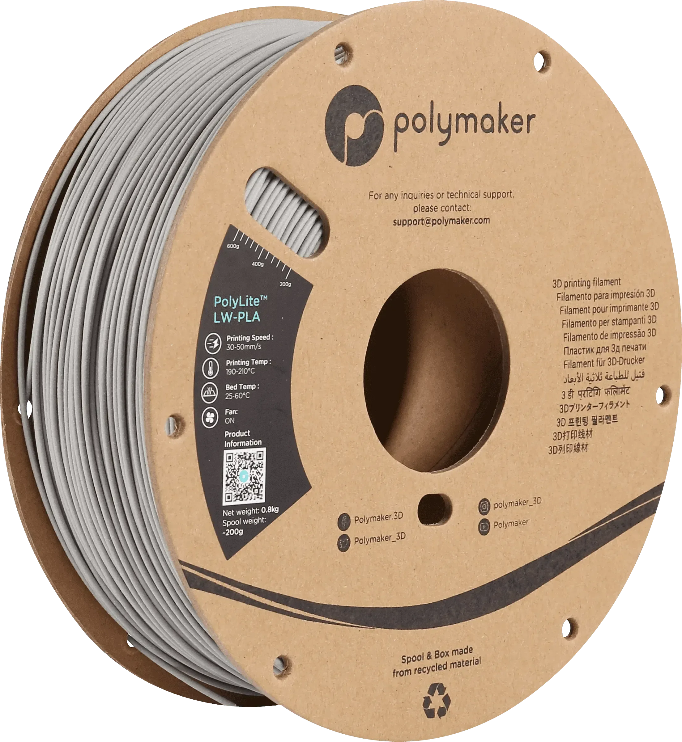 POLYMAKER POLYLITE LW-PLA 1.75mm/800g