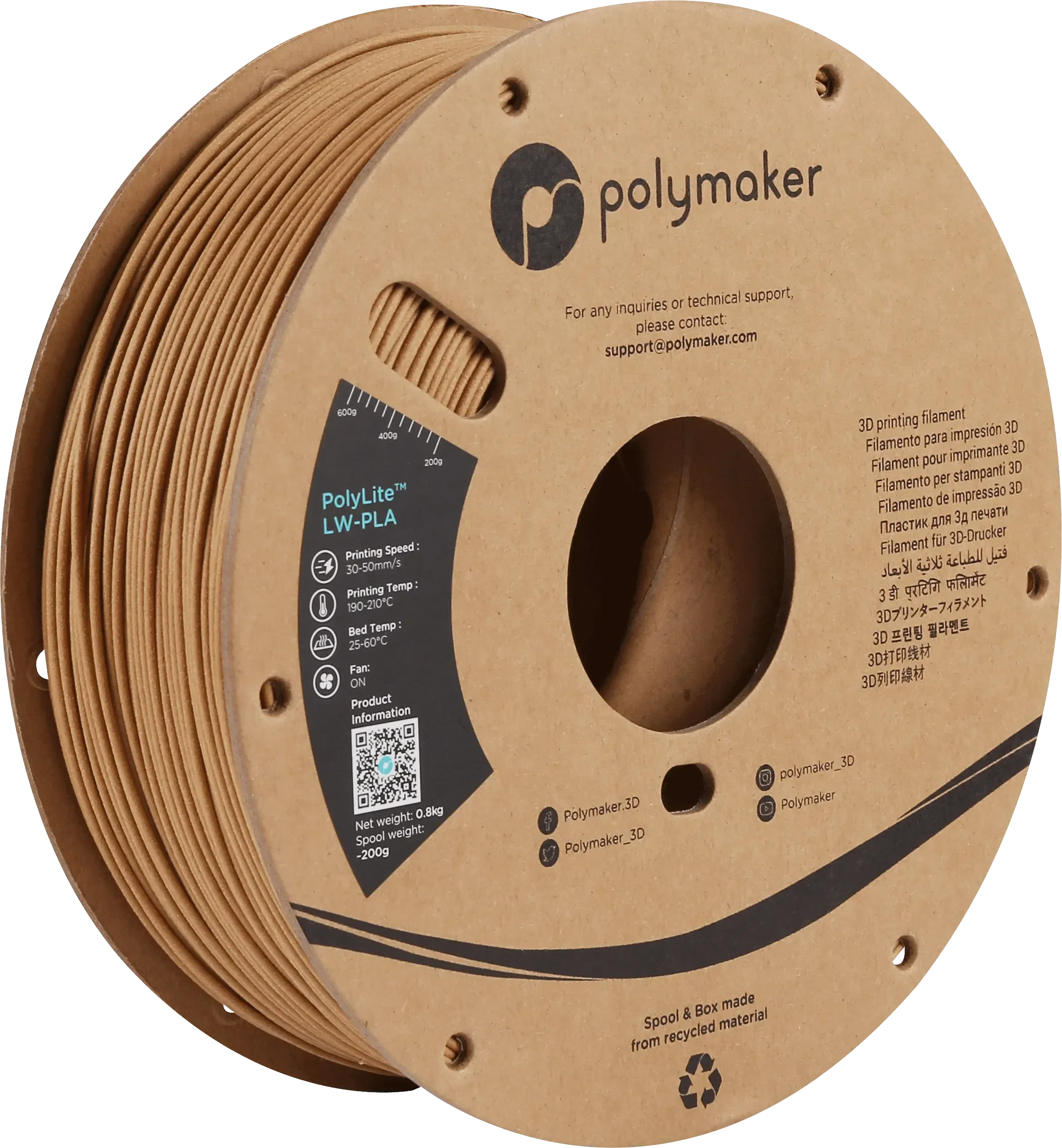 POLYMAKER POLYLITE LW-PLA 1.75mm/800g