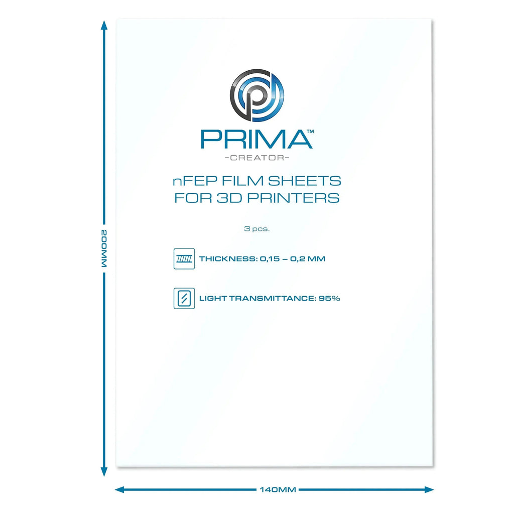PRIMACREATOR NFEP FILM SHEETS FOR 3D PRINTERS - 140 X 200 MM - 3-PACK