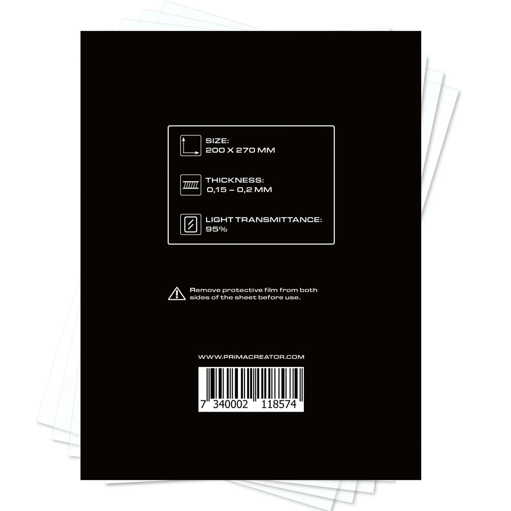 PRIMACREATOR NFEP FILM SHEETS FOR 3D PRINTERS - 200 X 270 MM - 2-PACK