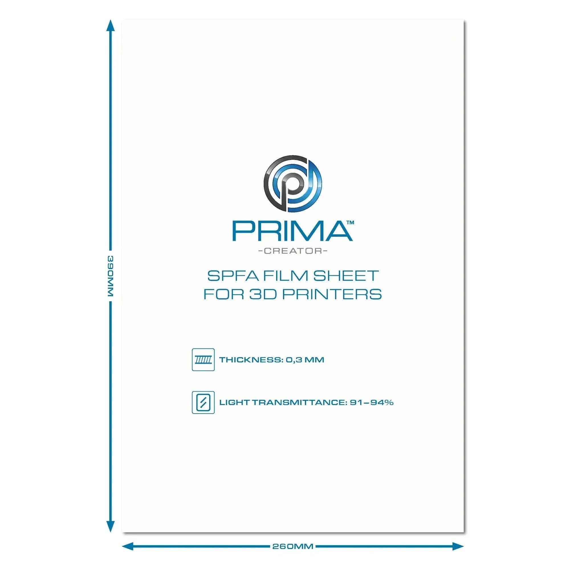 PRIMACREATOR SPFA FILM SHEET FOR 3D PRINTERS - 260 X 390 MM