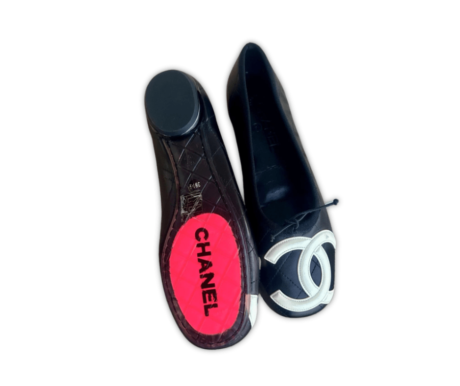 Chanel Ballerines Logo Maxi in Pelle Trapuntata Nera Taglia 38 | Condizioni eccellenti | Iconiche & Introvabili