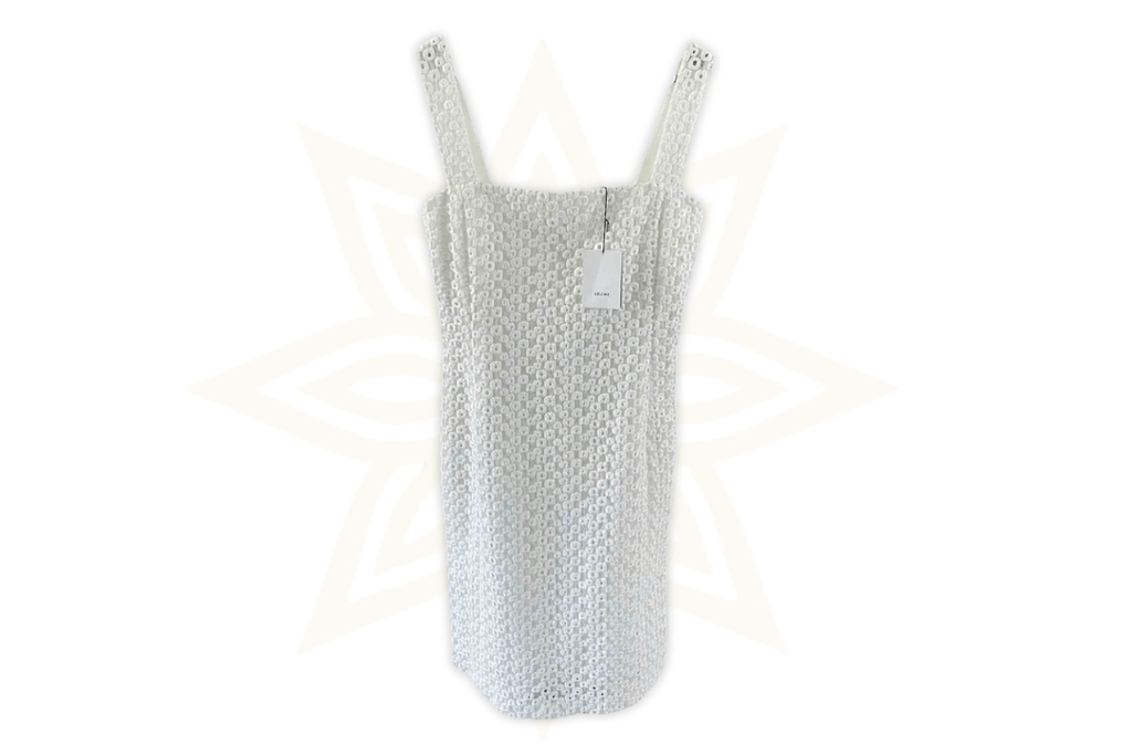 Abito Céline bianco in cotone ricamato – Nuovo con etichetta