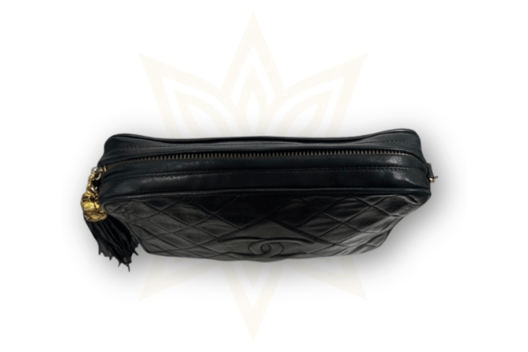 Chanel Camera Bag in pelle nera trapuntata – Vintage anni ‘80/’90