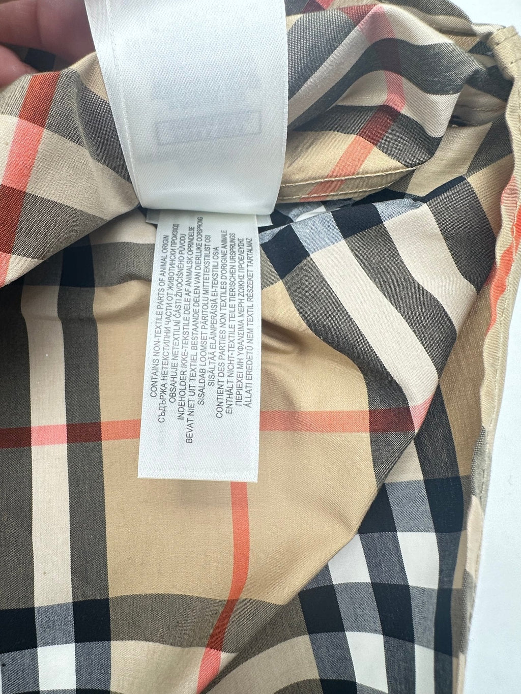 Burberry Camicia Check Cotton Beige – Taglia L – Nuova con Cartellino