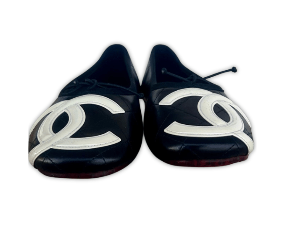 Chanel Ballerines Logo Maxi in Pelle Trapuntata Nera Taglia 38 | Condizioni eccellenti | Iconiche & Introvabili