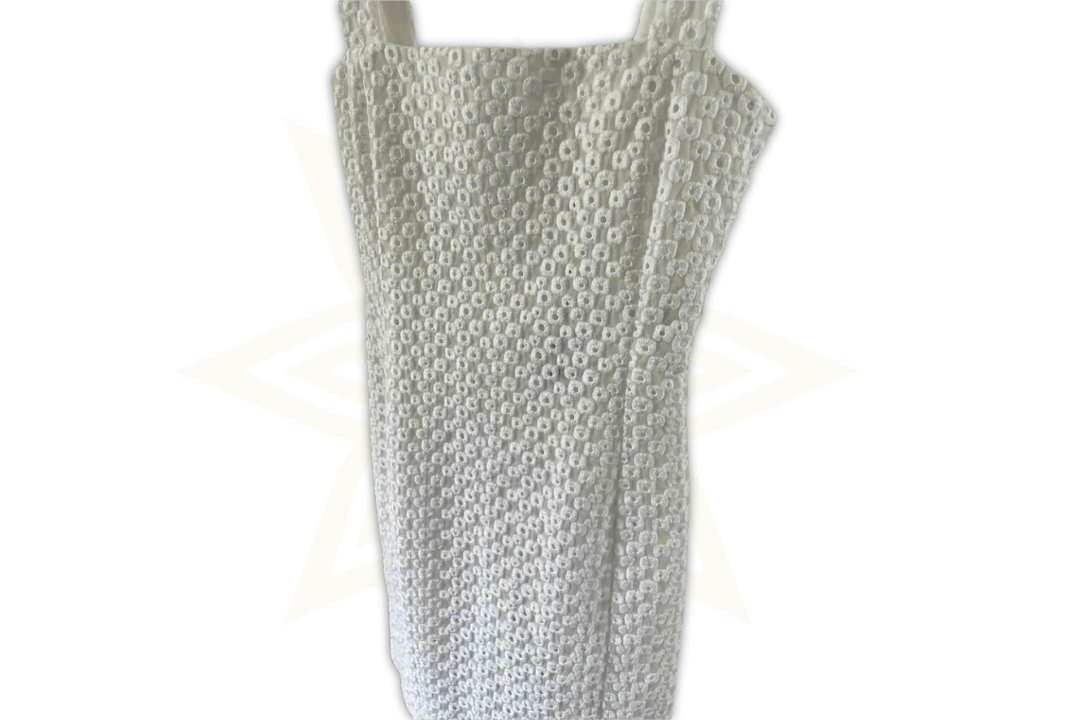 Abito Céline bianco in cotone ricamato – Nuovo con etichetta