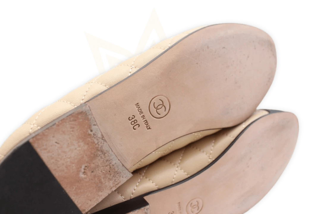 Chanel Ballerine Classiche Beige & Nero in Pelle Trapuntata Taglia: 38C – Made in Italy