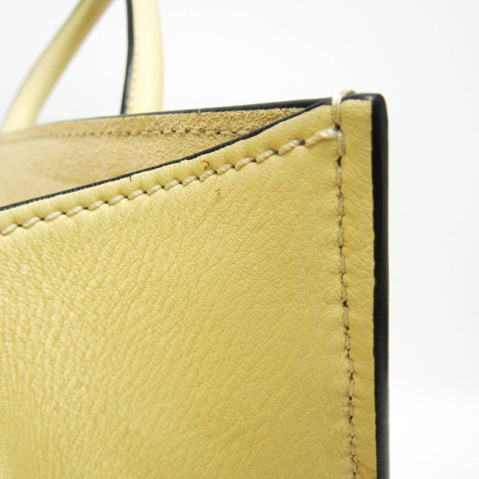 CELINE Luggage Micro Tote in pelle liscia avorio