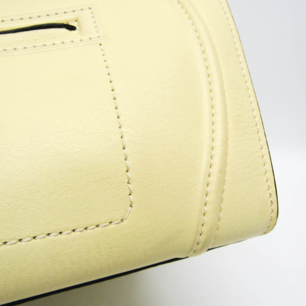 CELINE Luggage Micro Tote in pelle liscia avorio