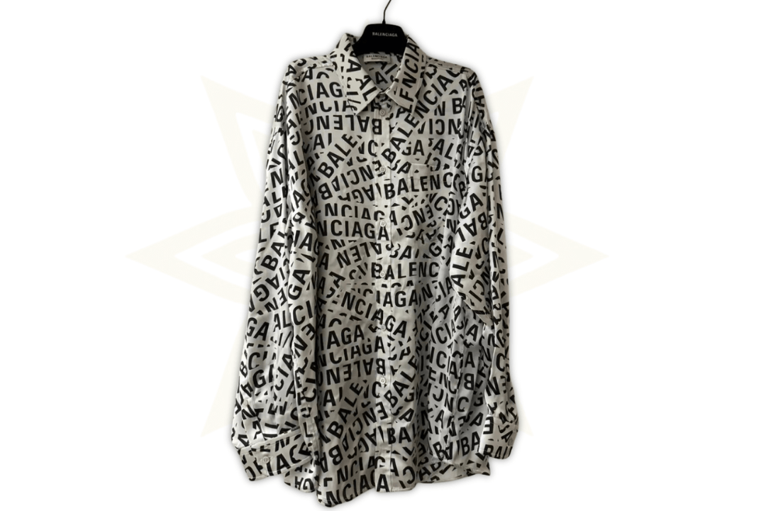 BALENCIAGA "All Over Logo" Camicia Oversize – Taglia 34
