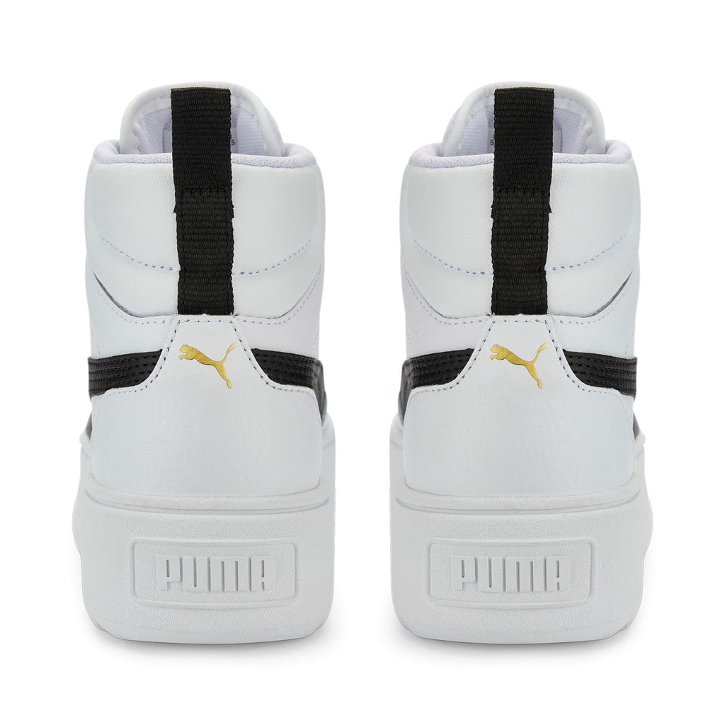Puma scarpa sneakers da donna alta con zeppa Karmen Mid 385857 03 bianco nero