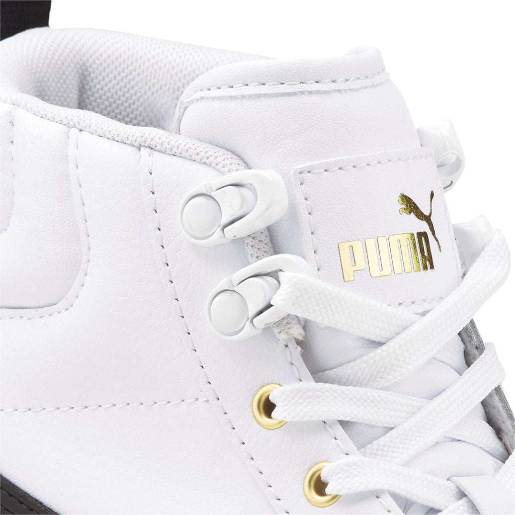 Puma scarpa sneakers da donna alta con zeppa Karmen Mid 385857 03 bianco nero