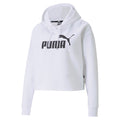 Puma felpa corta con cappuccio e logo grande da donna Cropped 586869-02 bianco