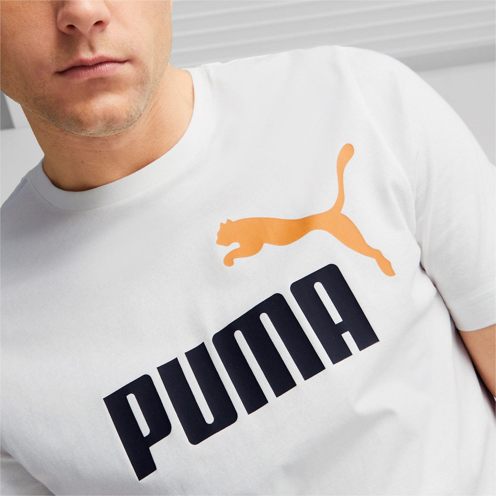 Puma maglietta manica corta da uomo ESS+ 2 stampa Logo grande 586759-58 bianco-blu