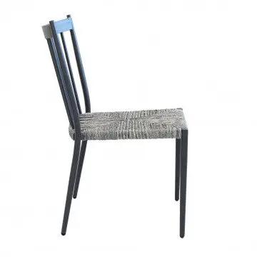 Sedia impilabile Martinica con Seduta in Polyrattan Grigio Mélange - Senza Braccioli