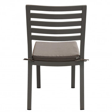 Sedia Formentera con cuscino - Alluminio e Tessuto, cm 46 x 62 x 84 h