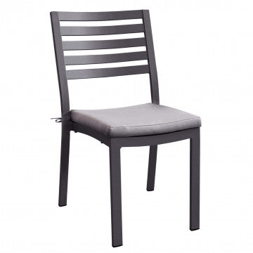 Sedia Formentera con cuscino - Alluminio e Tessuto, cm 46 x 62 x 84 h