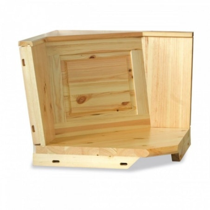 Angolo Panca 133x173 con Tavolo Fratino Fisso 130x80x3 e 2 Sedie con Cuore - Tinta Naturale
