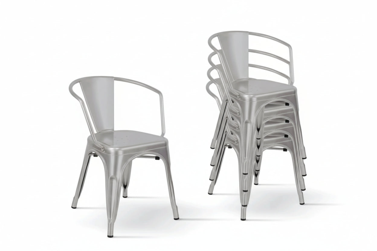 Sedia in Metallo Grigio in stock per arredo bar-gorizia